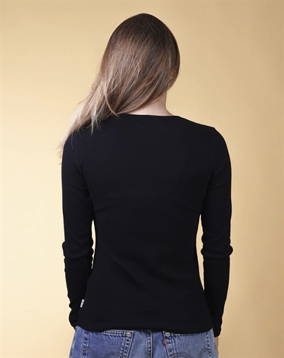 Elsk - Rib Langærmet Trøje - Black